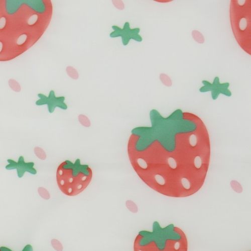Regenjackenstoff, transparent mit Erdbeeren
