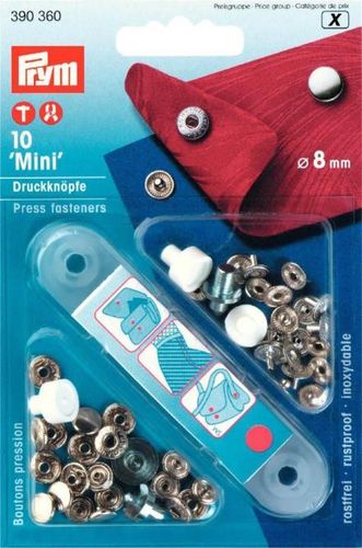 Prym Nähfrei-Druckknopf "Mini", 8mm, silberfarbig