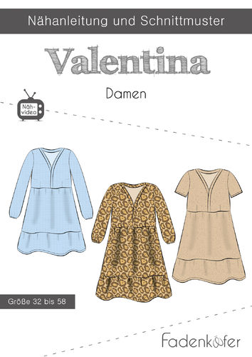 Papierschnittmuster Fadenkäfer Damen Kleid Valentina