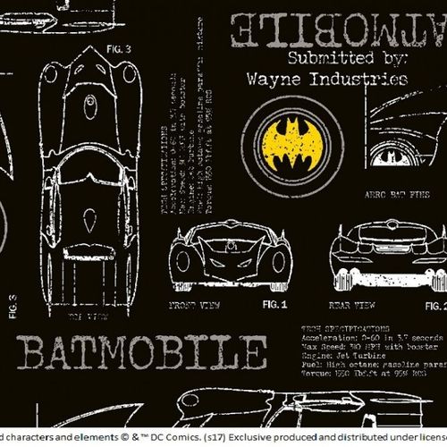 Batman, Batmobil, schwarz, Jersey, Lizenzprodukt