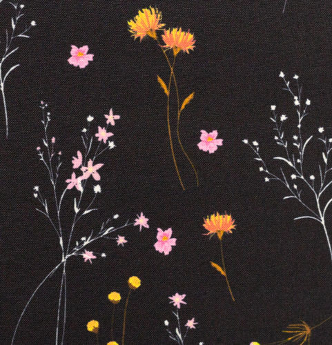 Fiete, Nano-Softshell, Blumen klein, schwarz