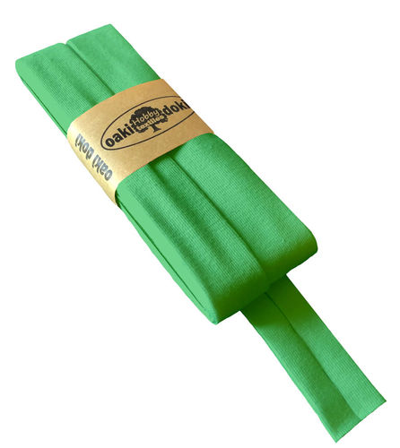 Jersey-Schrägband, Viskose-Jersey, 3m-Stück, grasgrün