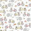 Happy Bikes, Baumwoll-Popeline, weiß