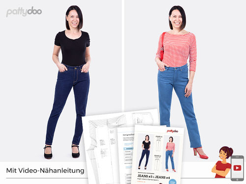 Schnittmuster Jeans #3 & #4 Kombi-Paket high waist