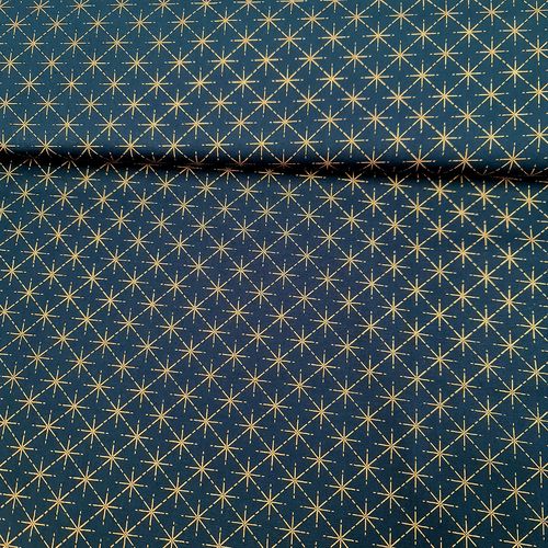 Kupfersterne auf dunkelblau, Baumwoll-Popeline