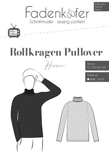 Papierschnittmuster Fadenkäfer Herren Rollkragen-Pullover