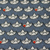Retro Loveboat by Cherry Picking, glatte Double Gauze mit Leinenstruktur, blau