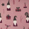 Weihnachtswichtel auf altpink, Baumwoll-Canvas, Wiebke Swafing