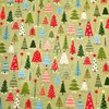 Weihnachtsbäume auf grün, Baumwoll-Popeline, Patchwork