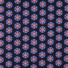 Retro Flowers, beschichtete Baumwolle - blau-orange