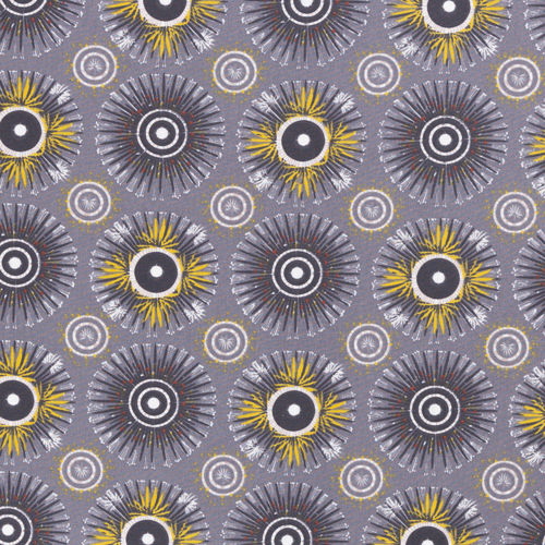 Pusteblumen grau-gelb, beschichtete Baumwolle Lennart Swafing