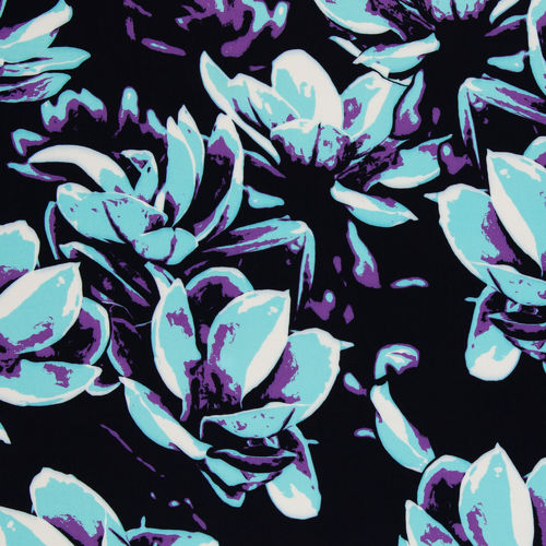 Distorted Blooms by Thorsten Berger, 100% Viskose - aqua
