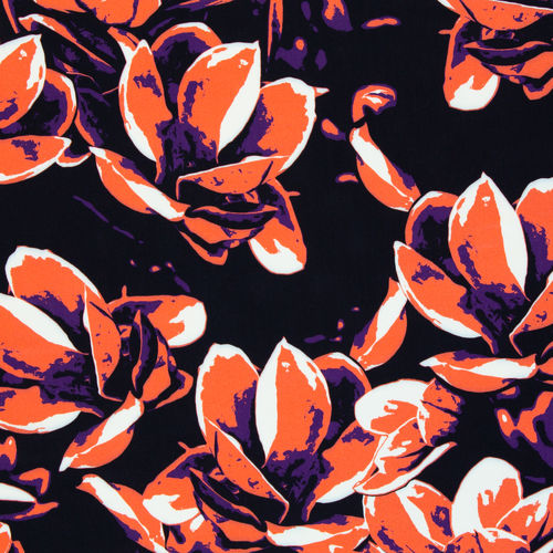 Distorted Blooms by Thorsten Berger, 100% Viskose - orange