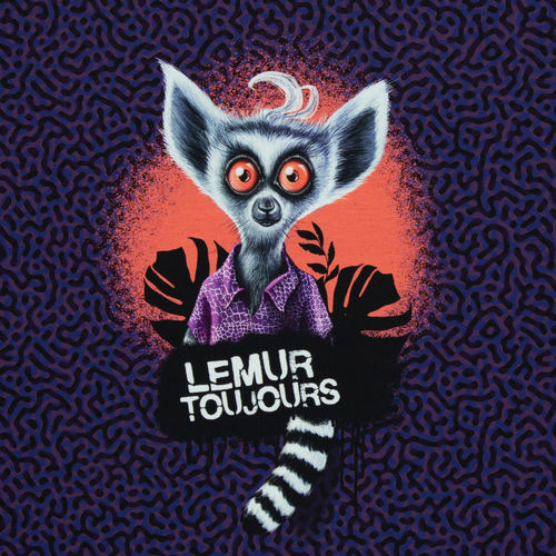 Lemur Toujours by Thorsten Berger, Panel, BW-Jersey - lila